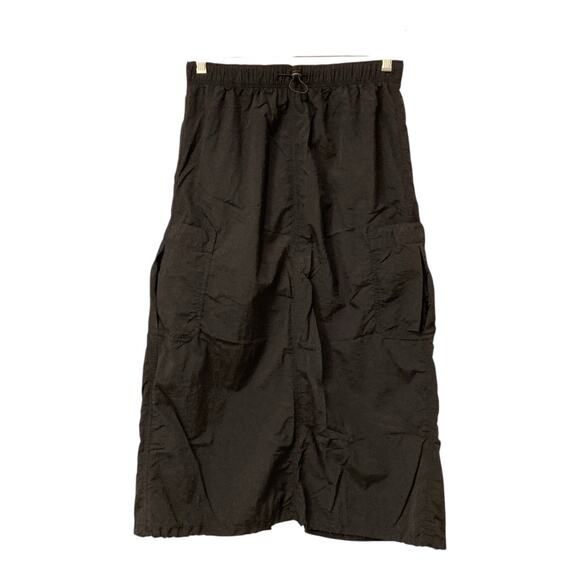Love Tree Women's Juniors Parachute Cargo Maxi Skirt (Solid Black, Medium) - Picture 1 of 12